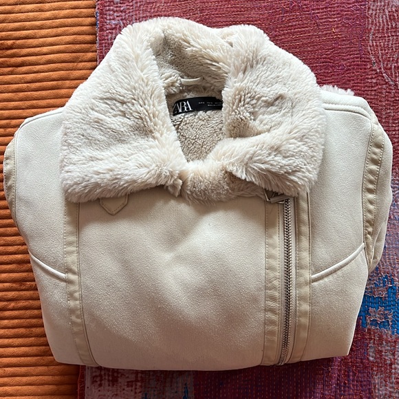 Zara Shearling Aviator Coat, Small - Picture 3 of 10